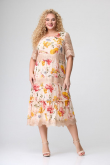 Платье Svetlana-Style 1505 бежевый+цветы