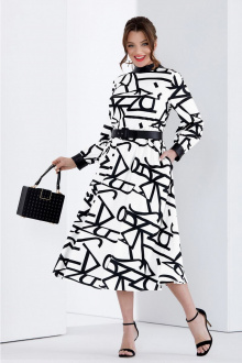 Платье Lissana 4679 бело-черный