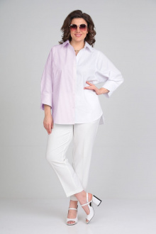 Рубашка ALEZA 1130 бело-розовый