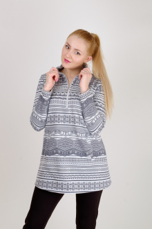 Туника Mita ЖМ906 серый+белый
