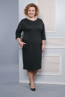 Платье Lady Style Classic 1379 зеленый-полоска