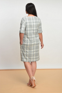 Платье Lady Style Classic 1557 серый+клетка