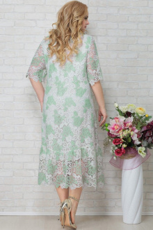 Платье Aira Style 793 белый+зеленый