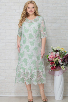Платье Aira Style 793 белый+зеленый