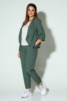 Женский костюм Liona Style 755 серо-зеленый
