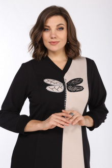 Платье Lady Style Classic 2407 черно-бежевый