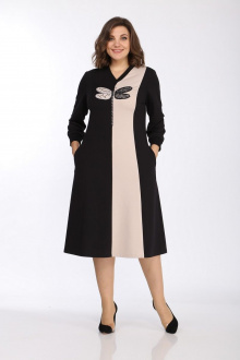 Платье Lady Style Classic 2407 черно-бежевый