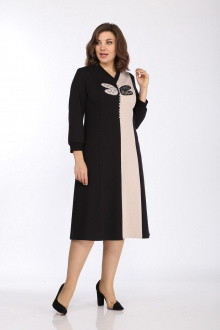 Платье Lady Style Classic 2407 черно-бежевый
