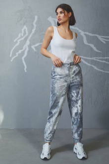 Брюки  4117 серый_tie-dye