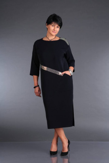 Платье ZigzagStyle 357.1 черный/пайетки