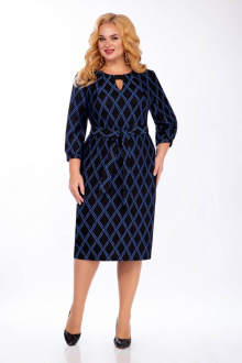 Платье Элль-стиль 2170  черный/синий принт