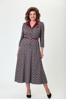 Платье ELVIRA 103-2 серо-бордовый