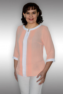 Блуза Таир-Гранд 62208-1 персик+белый