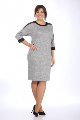 Платье Lady Style Classic 1711 серый_с_черным