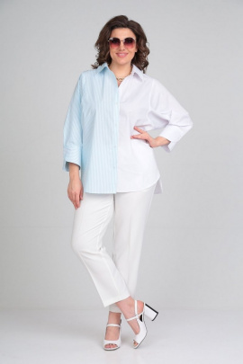 Рубашка ALEZA 1130 бело-голубой