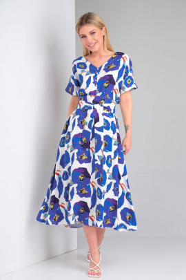 Платье Andrea Fashion 9 молоко-синий