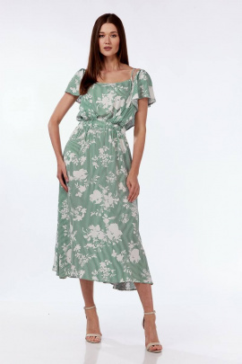 Платье Lady Style Classic 1898 зеленый_с_молочным