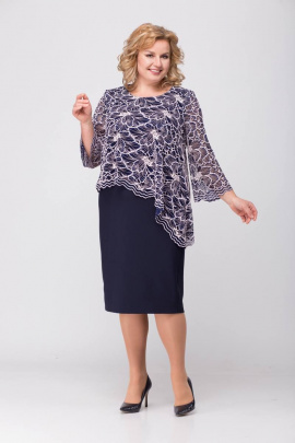 Платье TrikoTex Stil М30-19 синий+пудра