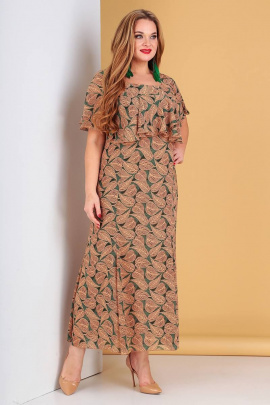 Платье Liona Style 485 зеленый