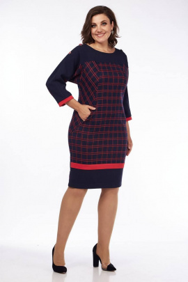 Платье Lady Style Classic 1154 темно-синий_с_красным