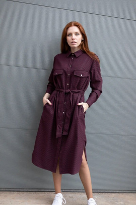 Платье Individual design 19133 черно-бордовая_клетка