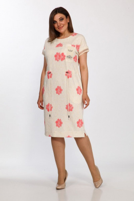 Платье Lady Style Classic 2277/3 молоко-коралл
