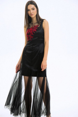 Платье LaVeLa L1832 черный/красный