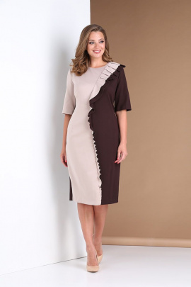 Платье Andrea Style 0391 темно-коричневый