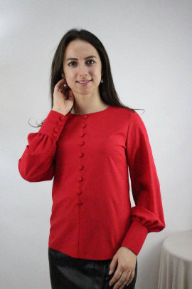 Блуза Стильная леди М-619 красный