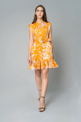 Платье Elema 5К-9695-1-170 принт_оранжевый