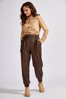 Брюки Teffi Style L-1614 коричневый