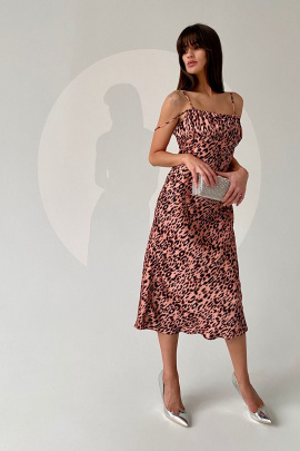 Платье La Classe ПК0041 розовый-леопард
