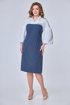 Платье DaLi 5564 синий+белый