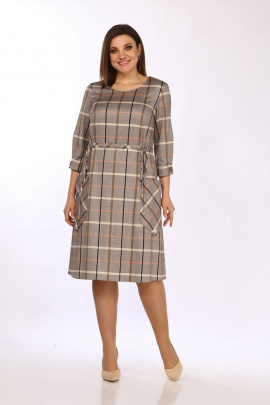 Платье Lady Style Classic 2224/3 коричневый_клетка