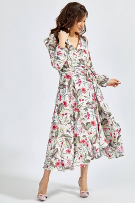 Платье Teffi Style L-1417 цветы_на_молочном