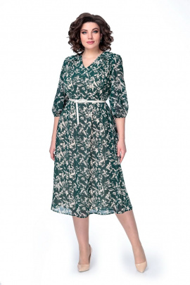 Платье Мишель стиль 1037/3 бежево-зеленый