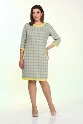 Платье Lady Style Classic 1427/7 серый_с_желтым