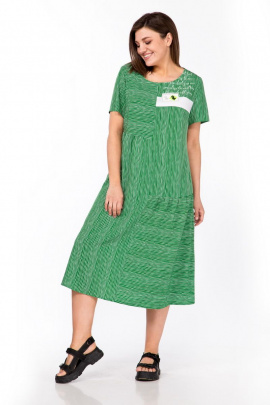 Платье Мишель стиль 1051 зелено-белый