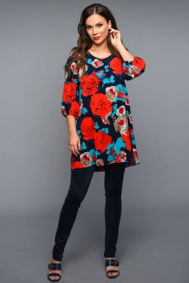 Блуза Teffi Style L-1343 красные_розы