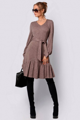 Платье PATRICIA by La Cafe F14661 серо-коричневый