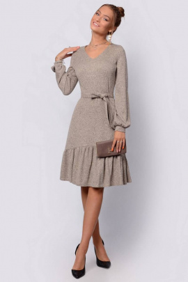 Платье PATRICIA by La Cafe F14661 персиковый,серый