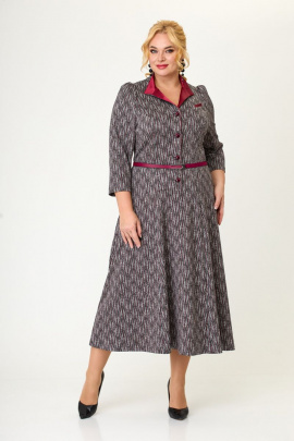 Платье ELVIRA 110-2 серо-бордовый