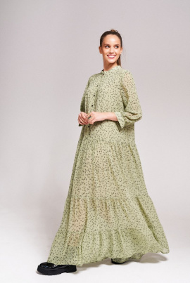 Платье KaVaRi 1008 зеленый_принт