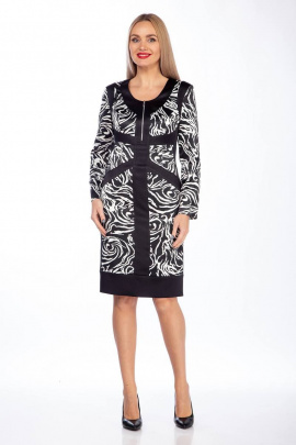 Платье Lady Style Classic 143 черный_с_белым