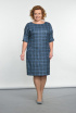 Платье Lady Style Classic 926 синий+голубая_клетка
