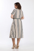 Платье Lady Style Classic 2268 полоски_беж-зеленые