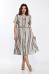 Платье Lady Style Classic 2268 полоски_беж-зеленые