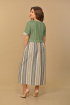 Платье Lady Style Classic 1581/15 хаки_полоска