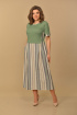 Платье Lady Style Classic 1581/15 хаки_полоска