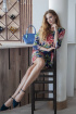 Платье ARTiMODA 321-10 синий_принт_цветы